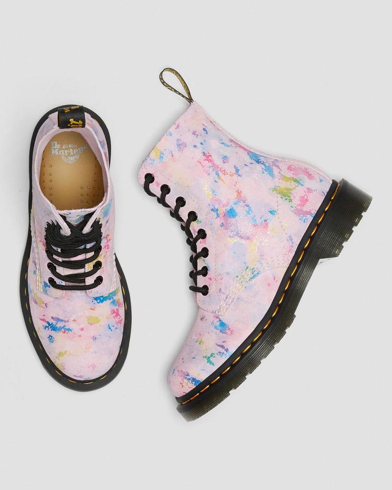 Dr Martens 1460 Pascal Confetti Ruskind Snørestøvler Dame Lyserød | DK 183SGL